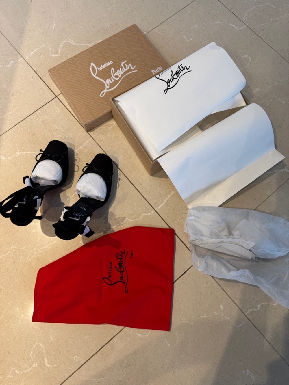 Christian Louboutin satin style ballet shoes